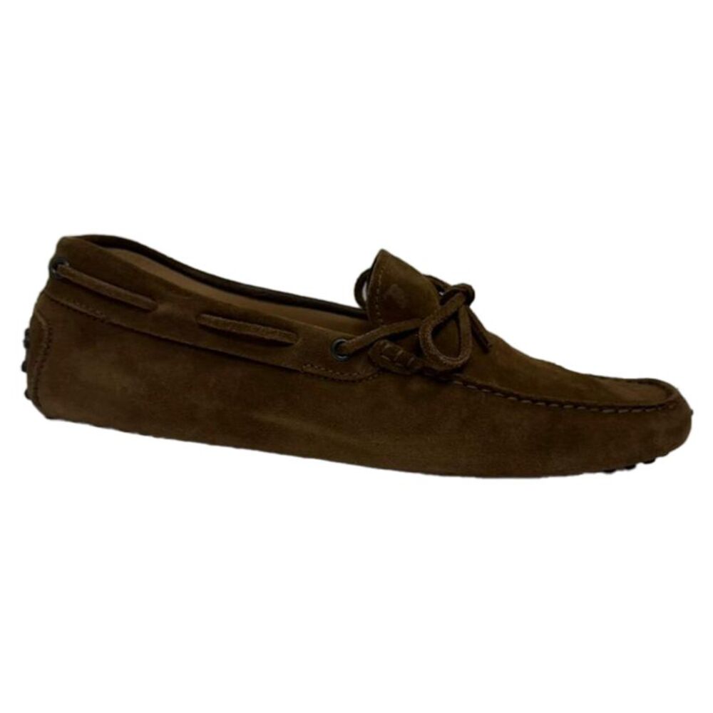 Tod's Gommino Lace-Up Loafers in Brown Calf Suede